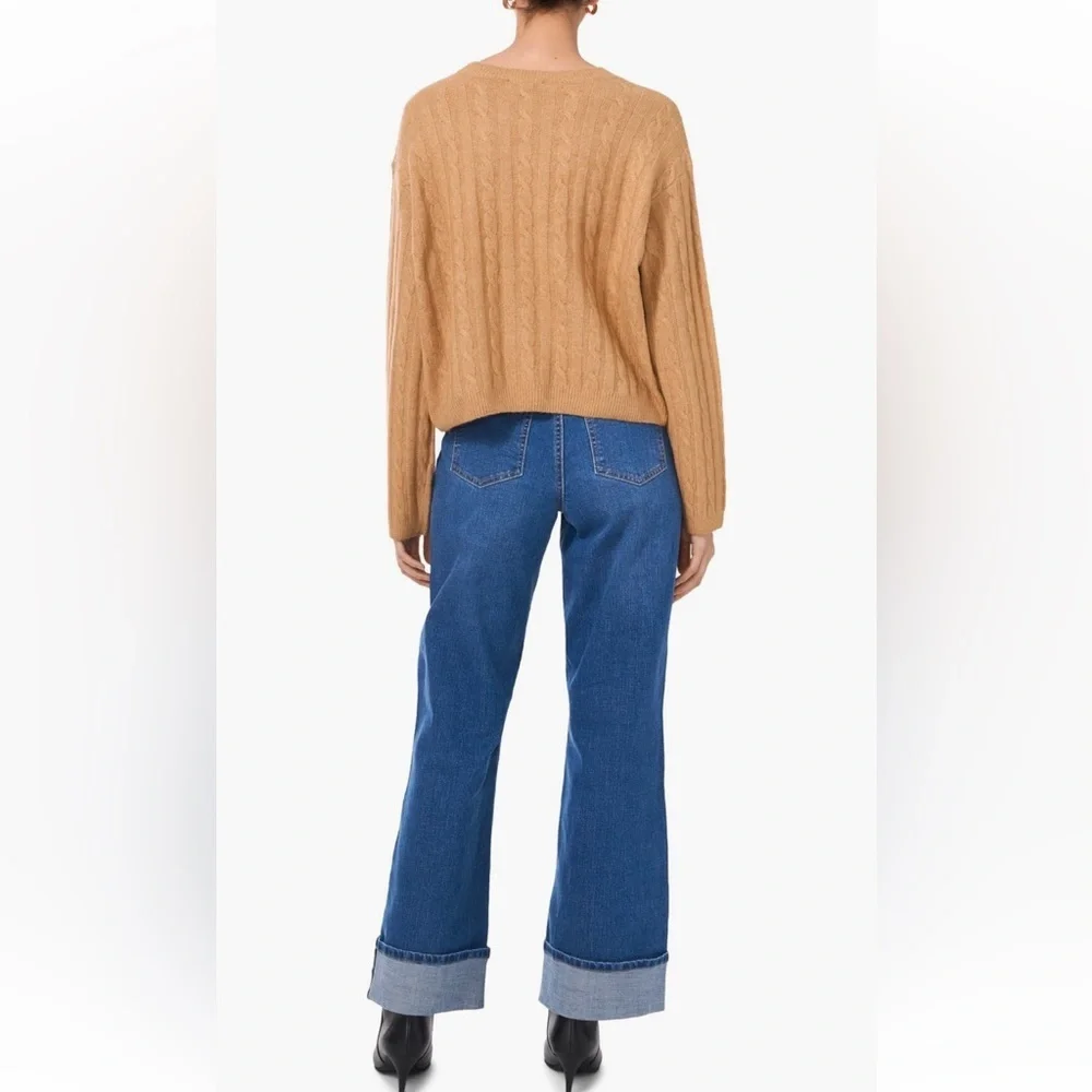 1.STATE Mixed Stitch Crewneck Sweater in Wild Oak Size Small NWOT
